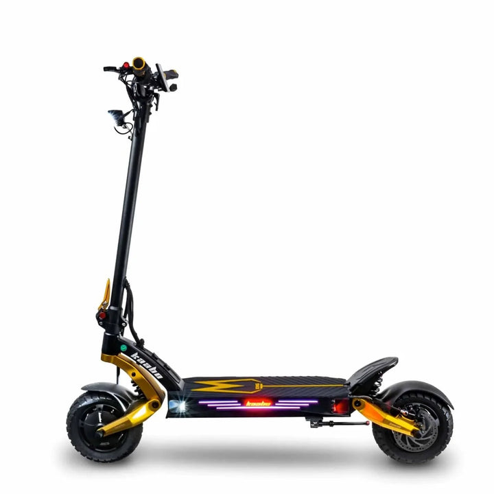 Monopattino elettrico KAABO MANTIS KING GT visto di tre quarti in colore oro