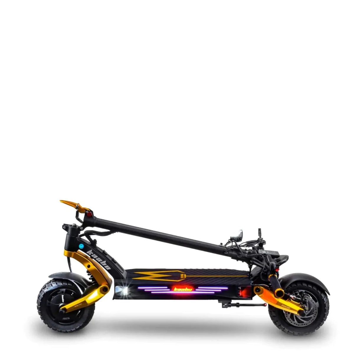 Monopattino elettrico KAABO MANTIS KING GT visto di lato in colore oro