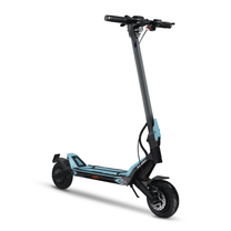 Monopattino elettrico KAABO URBAN visto di tre quarti da dietro in colore azzurro