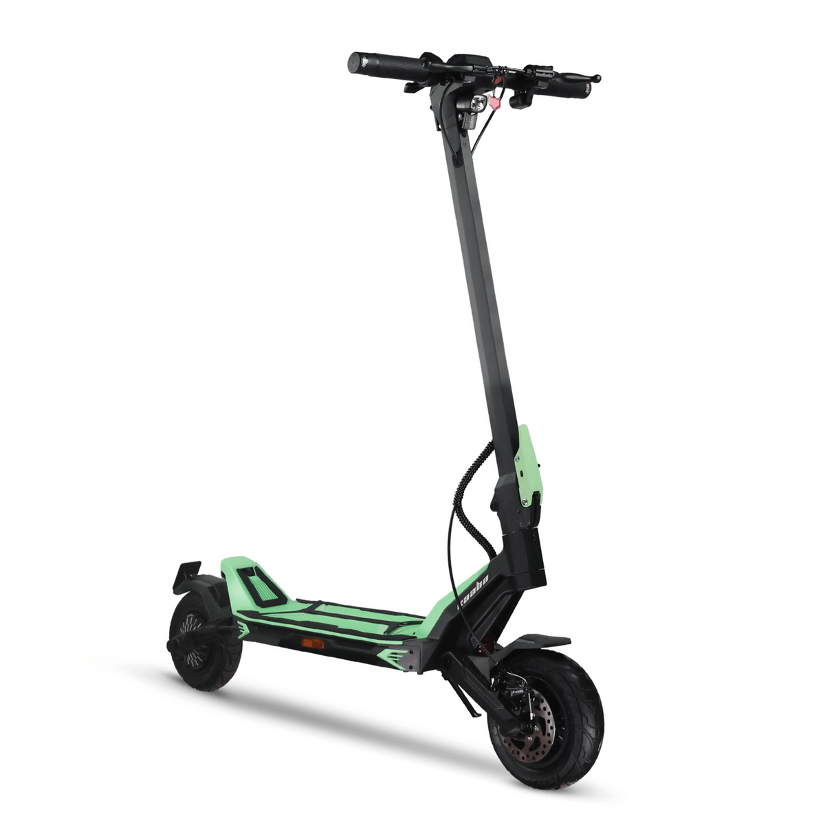Monopattino elettrico KAABO URBAN visto di tre quarti da dietro in colore verde