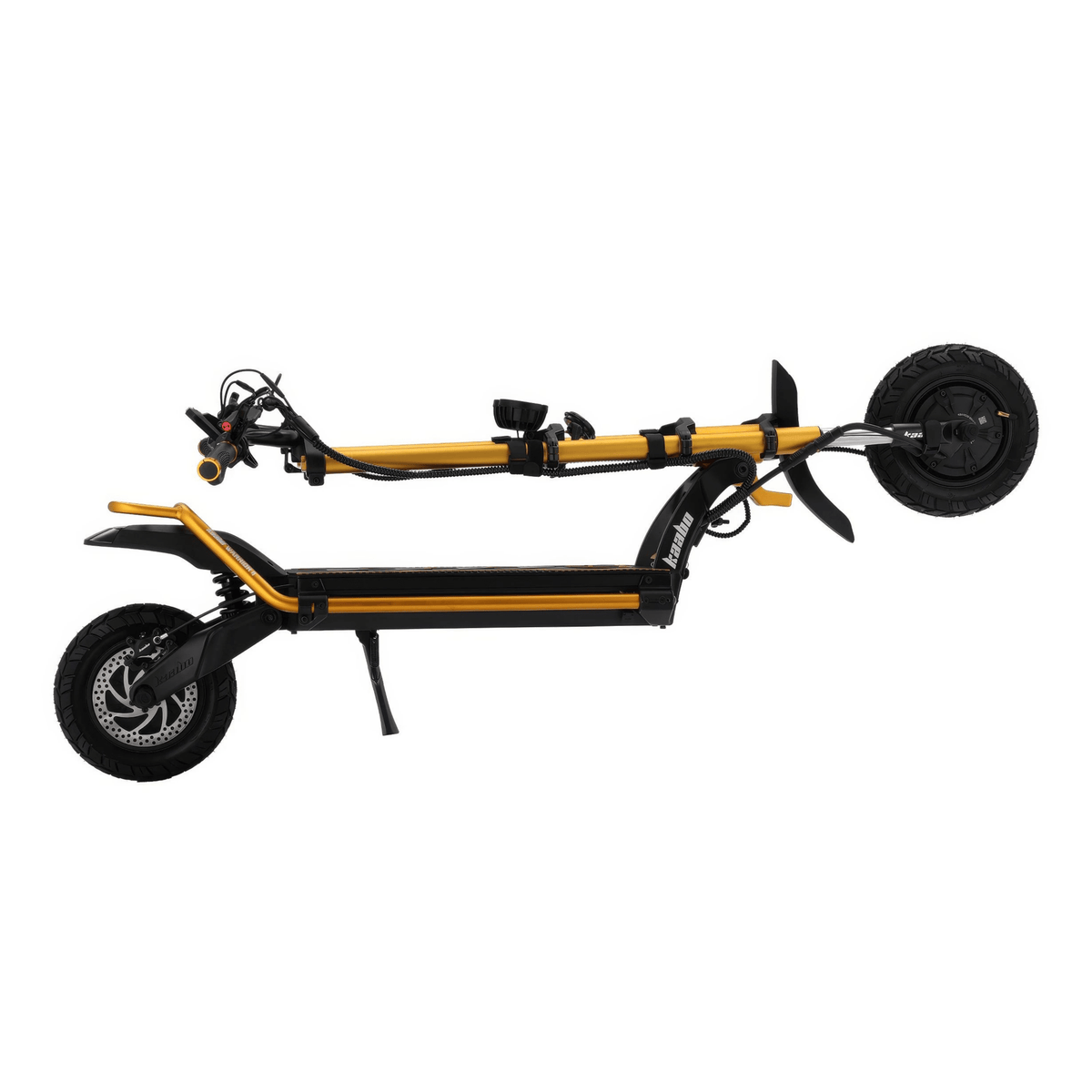 Monopattino elettrico KAABO WOLF WARRIOR 11 MAX piegato in colore oro