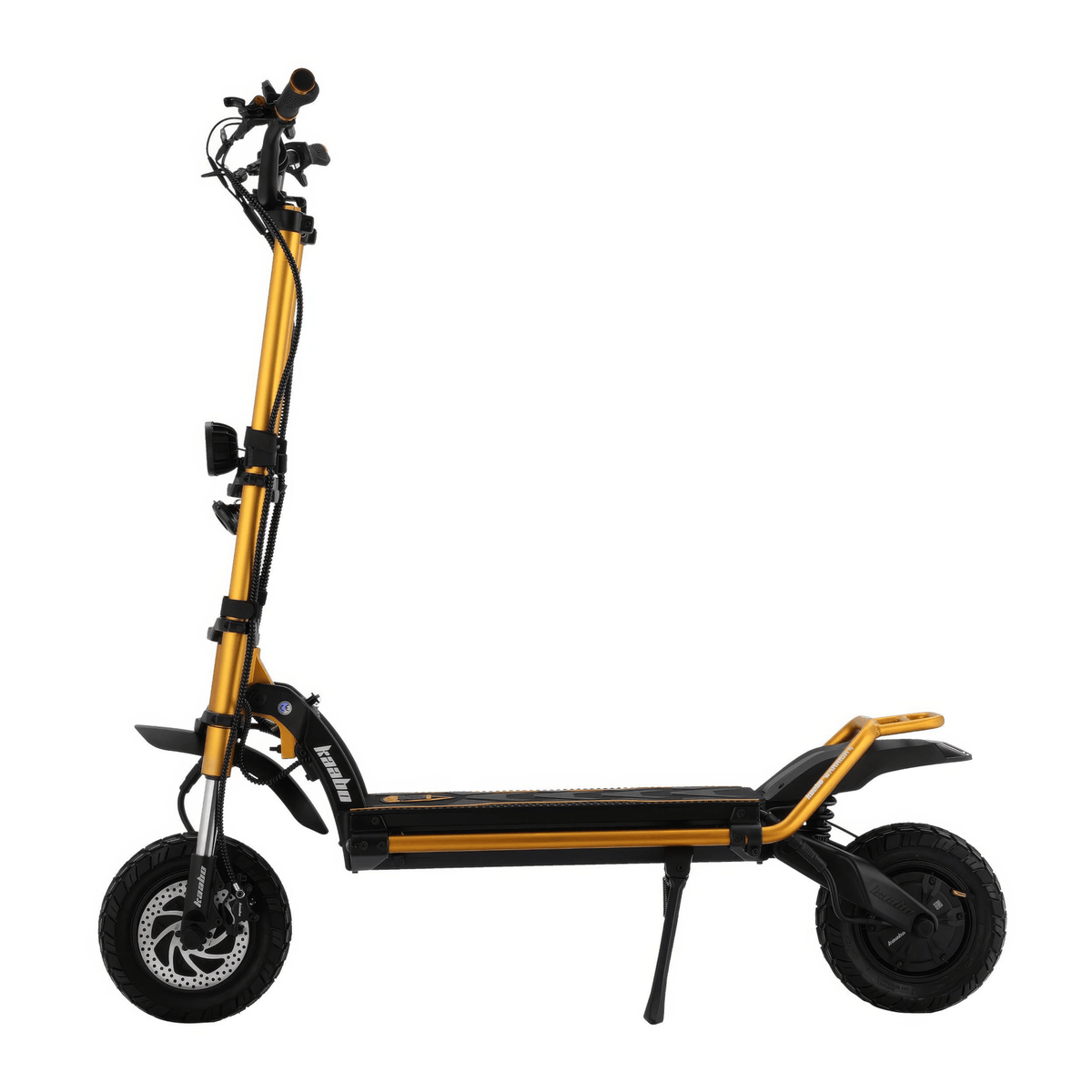 Monopattino elettrico KAABO WOLF WARRIOR 11 MAX visto di lato in colore oro