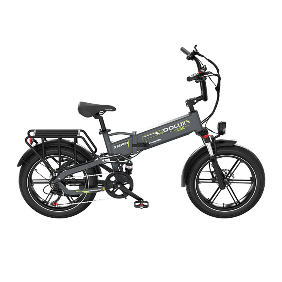 Fat bike elettrica pieghevole KOOLUX X12 Pro vista di lato in colore grigio