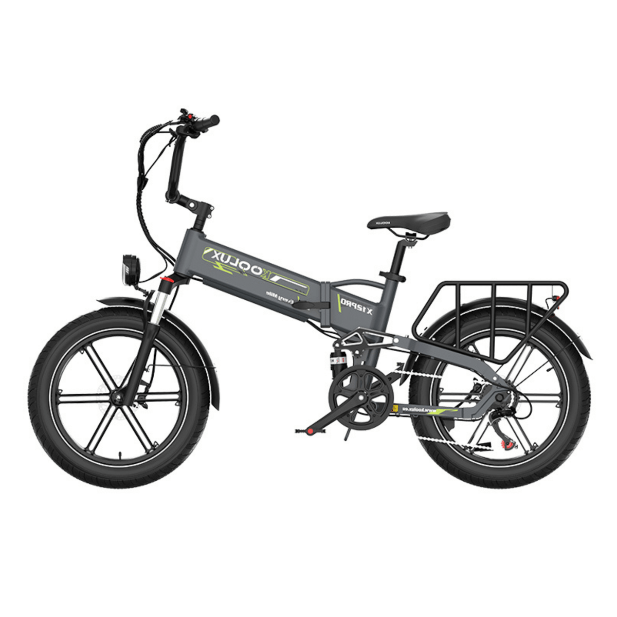 Fat bike elettrica pieghevole KOOLUX X12 Pro vista di lato in colore grigio