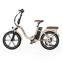 Fat bike elettrica pieghevole KOOLUX X16 vista di lato in colore beige