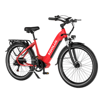 Bici elettrica KOOLUX X2 vista di tre quarti da dietro in colore rosso