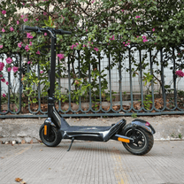Monopattino elettrico Nanrobot C1 visto di lato in un giardino