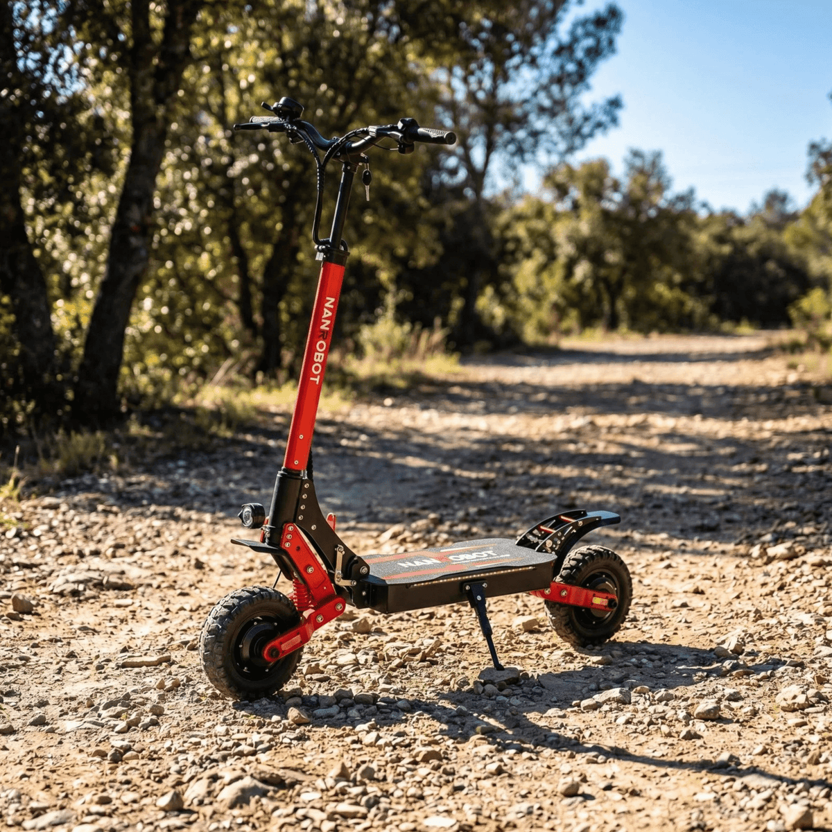 Monopattino elettrico Nanrobot D4+MAX visto di lato in colore rosso
