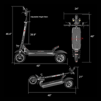 Disegno con le misure del monopattino elettrico Nanrobot T1