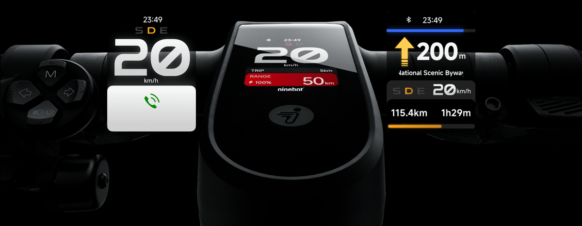 Primo piano del display del Segway Ninebot Max G3