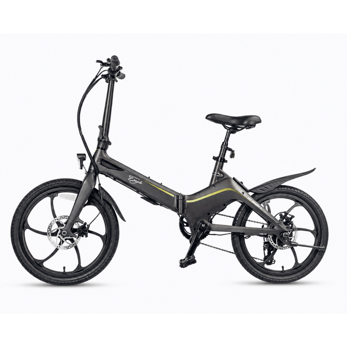 Bici elettrica pieghevole ONEBOT Eagle vista di lato in colore nero