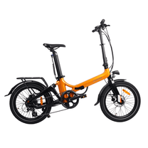 Bici elettrica pieghevole Onemile E2 vista di lato in colore arancione