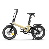 Bici elettrica pieghevole Onemile E2 vista di lato in colore beige