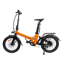 Bici elettrica pieghevole Onemile E2 vista di lato in colore arancione