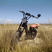 Fat bike elettrica Onemile M40 PRO vista di tre quarti su un prato