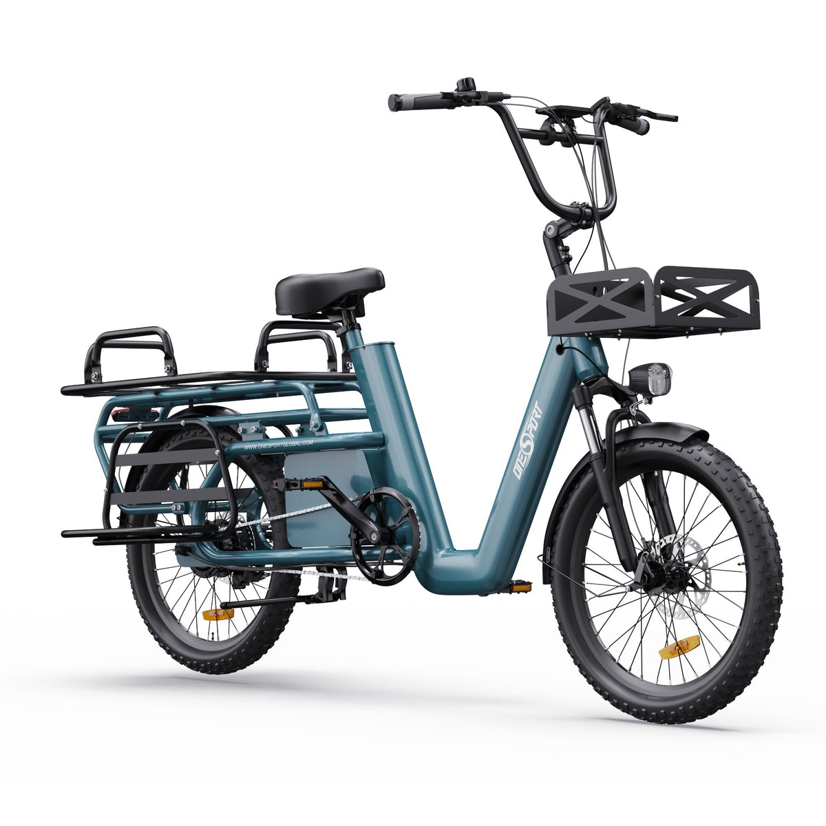 Bici elettrica OneSport OT01 vista di tre quarti