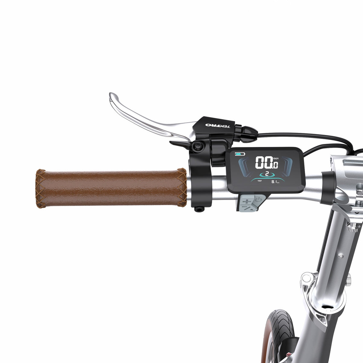 Manubrio dell'OneSport OT02 con display e comandi
