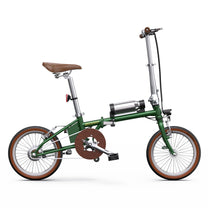 Bici elettrica pieghevole OneSport OT02 vista dal lato opposto in colore verde