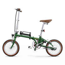 Bici elettrica pieghevole OneSport OT02 vista di lato in colore verde