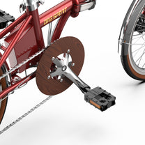 Guarnitura e pedali dell'OneSport OT02 Pro in colore rosso