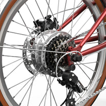 Cambio e catena dell'OneSport OT02 Pro in colore rosso