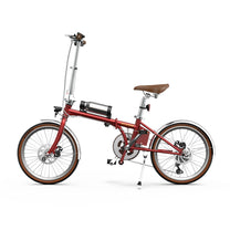 Bici elettrica pieghevole OneSport OT02 Pro vista di lato in colore rosso