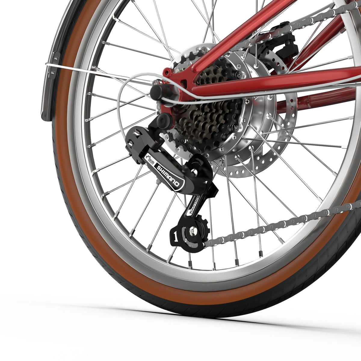 Ruota posteriore dell'OneSport OT02 Pro in colore rosso