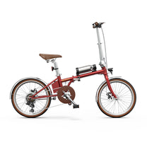 Bici elettrica pieghevole OneSport OT02 Pro vista dal lato opposto in colore rosso