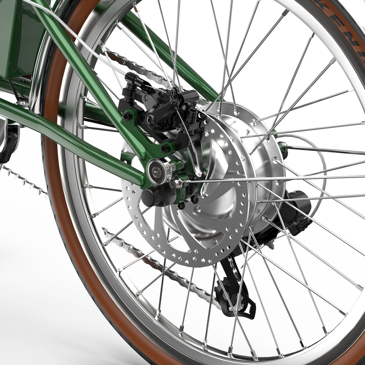 Ruota posteriore dell'OneSport OT02 Pro in colore verde