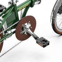 Guarnitura e pedali dell'OneSport OT02 Pro in colore verde