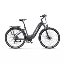 Bici elettrica OneSport OT05 Pro vista dal lato opposto in colore nero