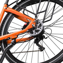 Cambio e catena dell'OneSport OT05 Pro da dietro in colore arancione