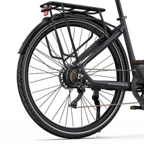 Ruota posteriore dell'OneSport OT05 Pro da dietro in colore nero