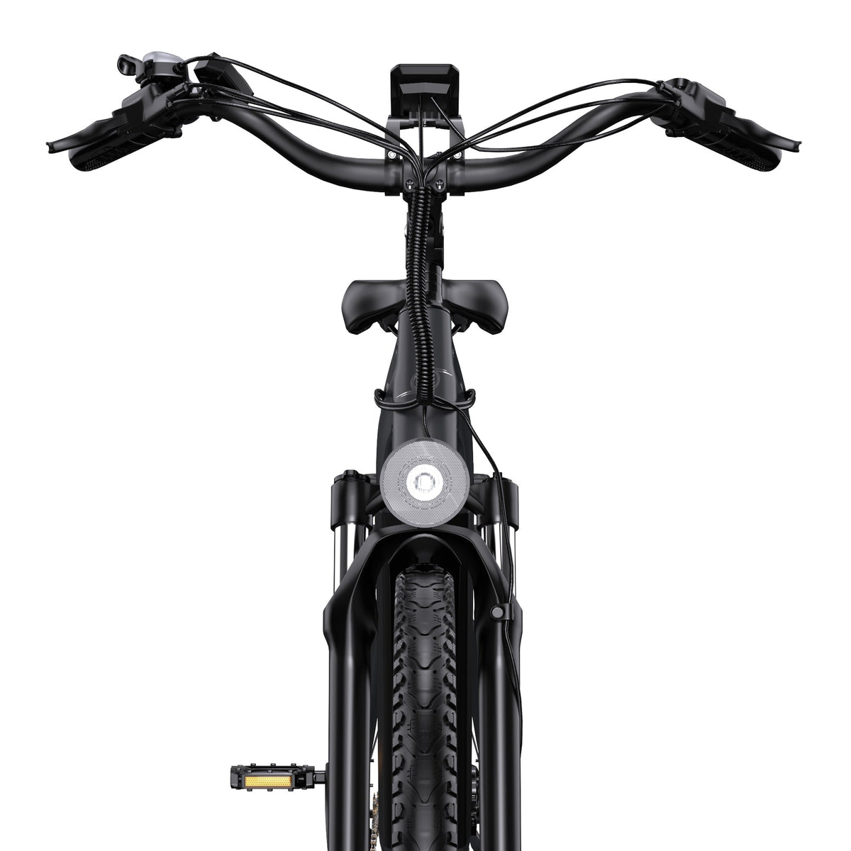 Manubrio dell'OneSport OT05 Pro con display e comandi in colore nero