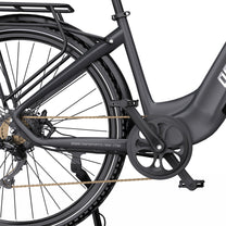 Cambio e catena dell'OneSport OT05 Pro in vista laterale in colore nero