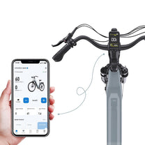 App per smartphone della bici elettrica OneSport OT05 Pro in colore azzurro