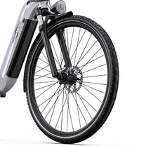 Ruota anteriore e forcella dell'OneSport OT05 Pro in colore bianco