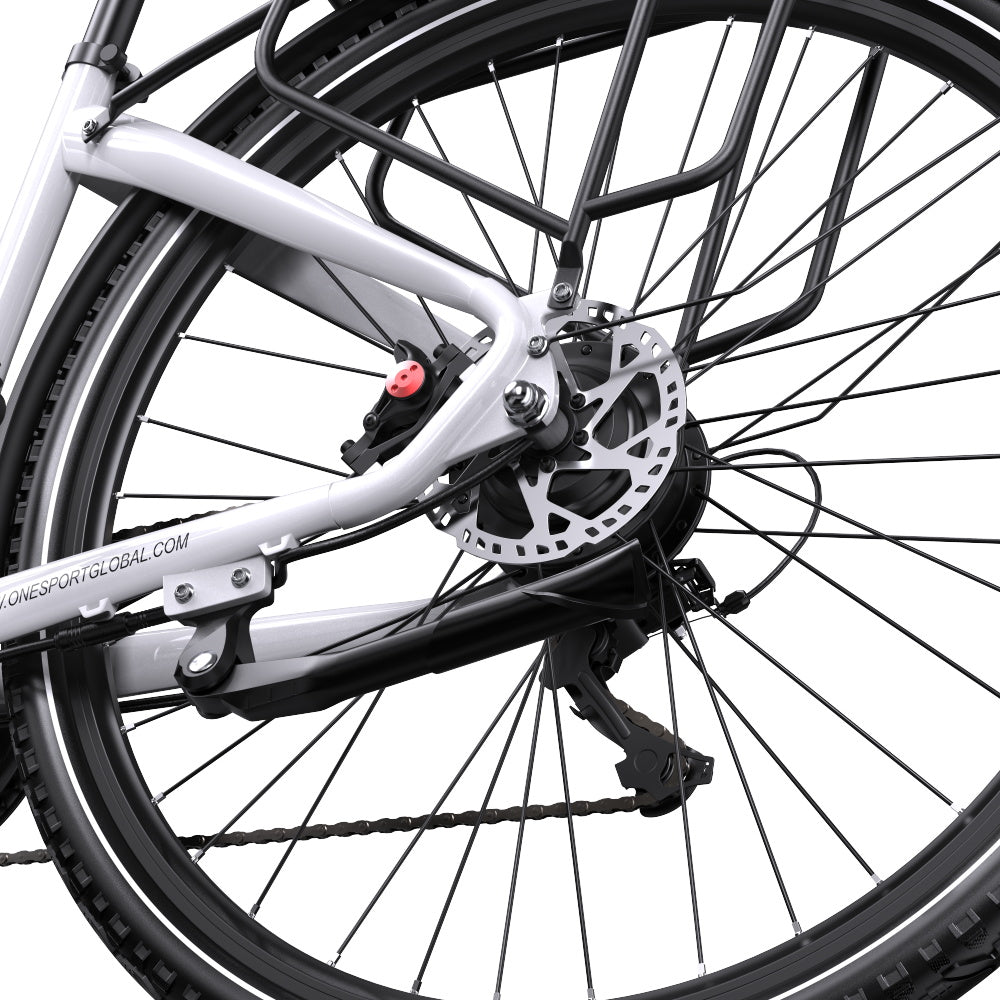 Cambio e catena dell'OneSport OT05 Pro in colore bianco
