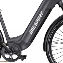Guarnitura e pedali dell'OneSport OT05 Pro in colore nero