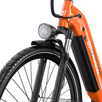 Faro anteriore dell'OneSport OT05 Pro in colore arancione