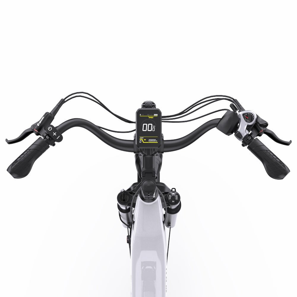 Manubrio dell'OneSport OT05 Pro in colore bianco dall'alto