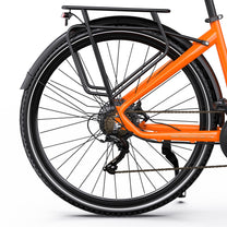 Ruota posteriore dell'OneSport OT05 Pro in vista laterale in colore arancione