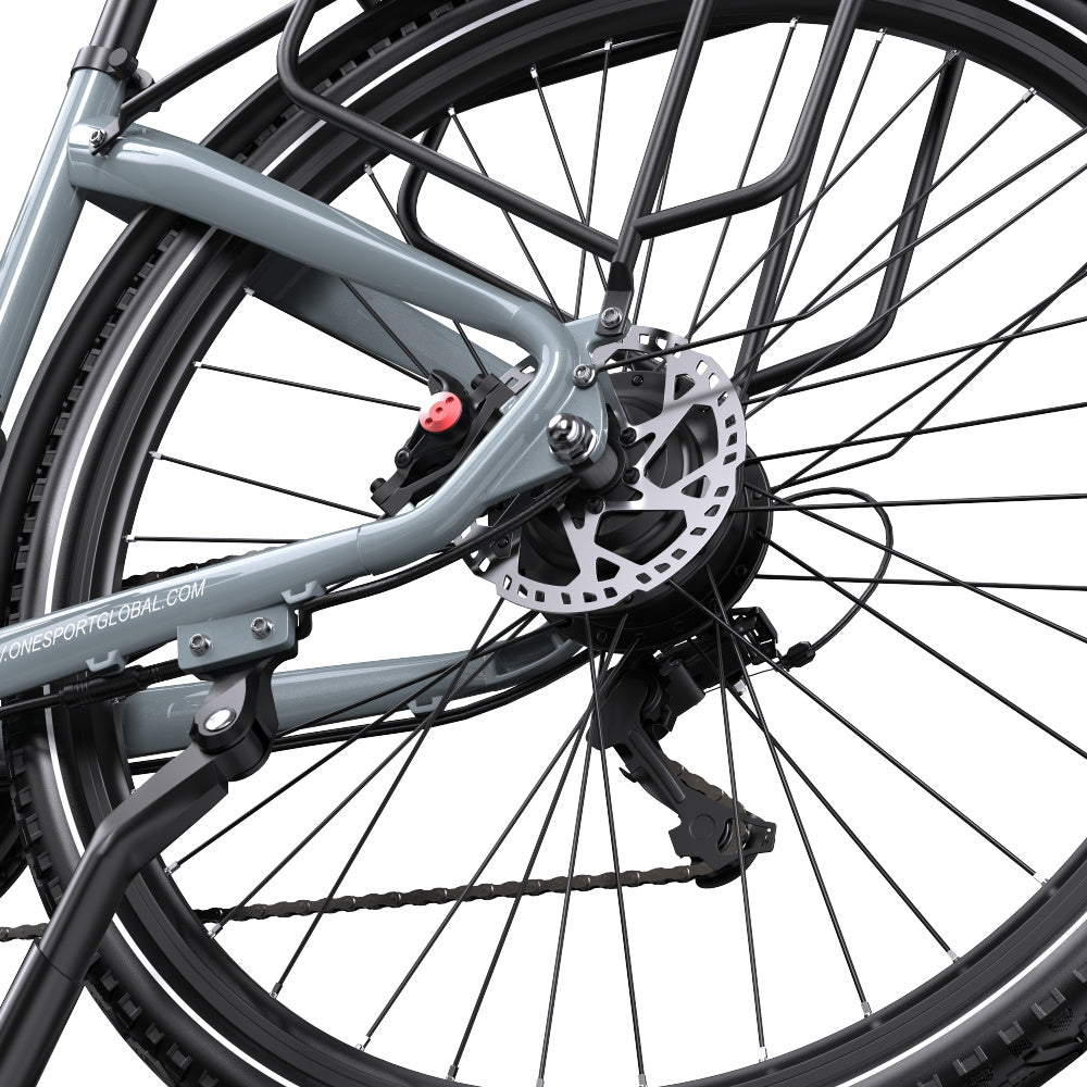 Cambio e catena dell'OneSport OT05 Pro in colore azzurro