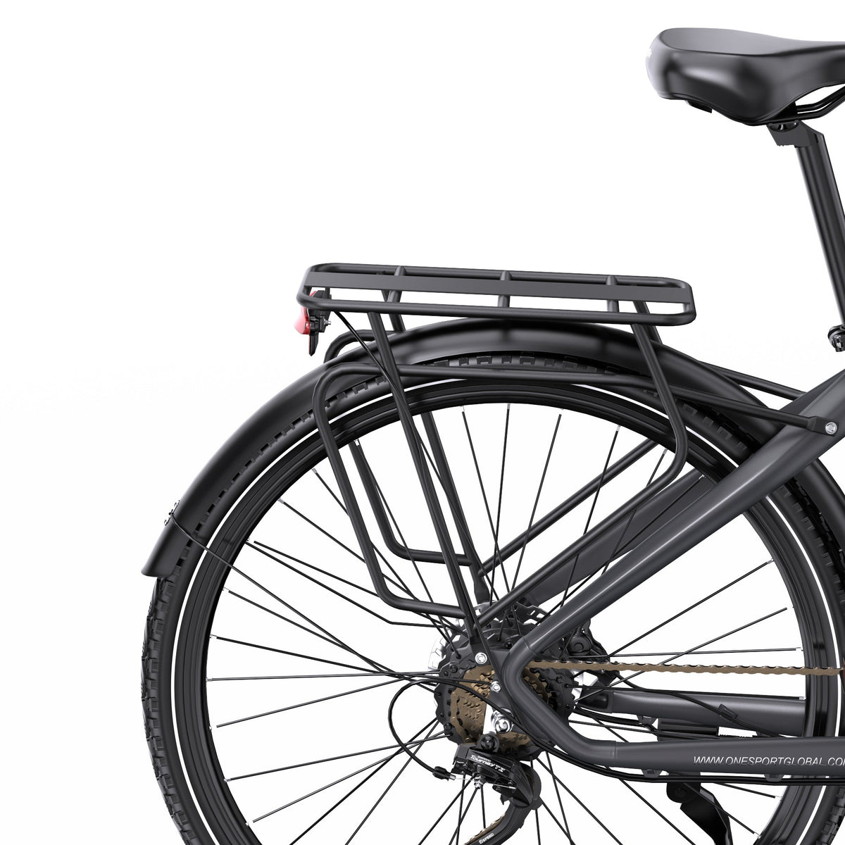 Portapacchi dell'OneSport OT05 Pro in vista laterale in colore nero