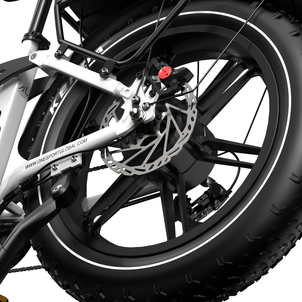 Freno a disco dell'OneSport OT08 Pro in colore bianco