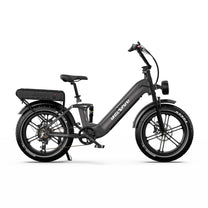 Fat bike elettrica OneSport OT08 Pro vista dal lato opposto in colore grigio
