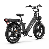 Fat bike elettrica OneSport OT08 Pro vista di tre quarti da dietro in colore grigio
