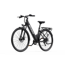 Bici elettrica OneSport OT12 vista di tre quarti in colore nero