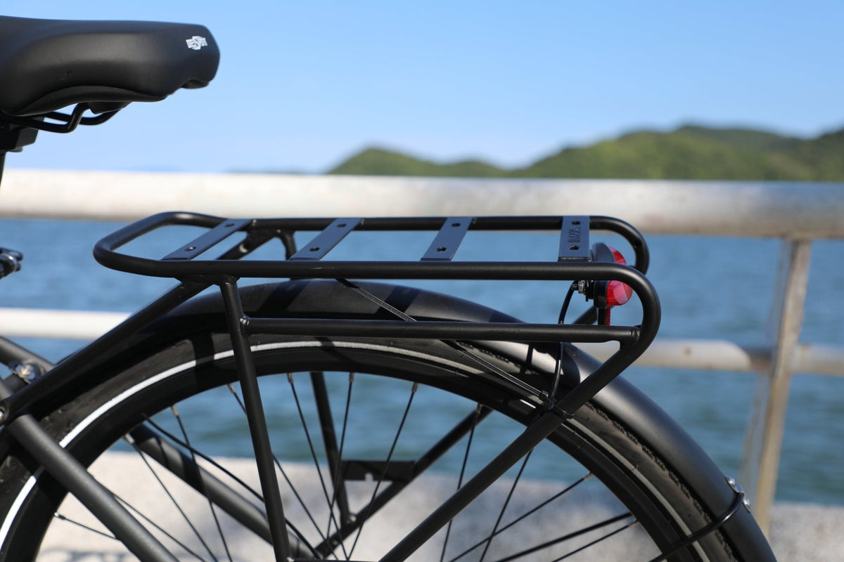 Portapacchi dell'OneSport OT12 in colore nero in riva al mare