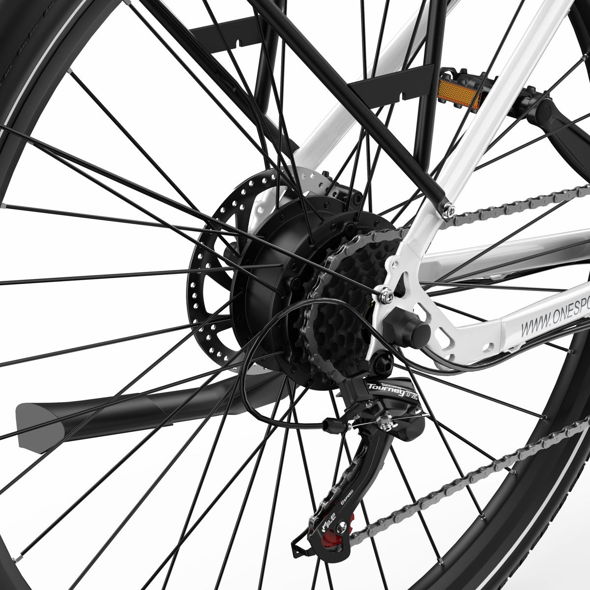 Motore nel mozzo dell'OneSport OT12 in colore bianco